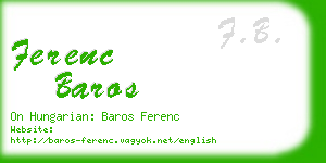 ferenc baros business card